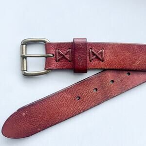 Vintage Polo Ralph Lauren Brown Leather Belt Mens 36 Gold Buckle Classic